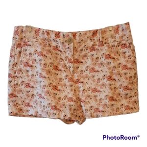 Loft* Floral Shorts* Cotton/Spandex* Pink/White* Sz 4